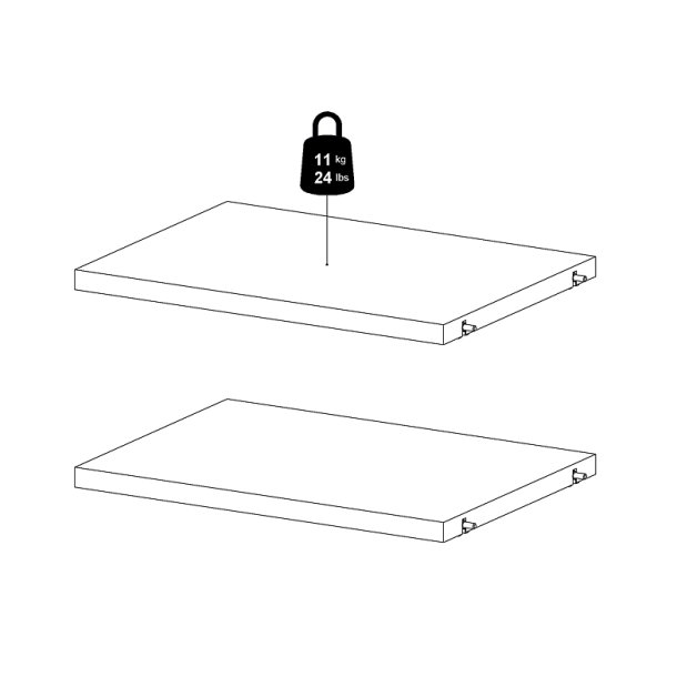 Alfa hyldepakke med 2 stk hylder til smal bogreol