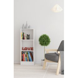 Alfa hvid smal bogreol med 2 hylder 40 x 107 cm 