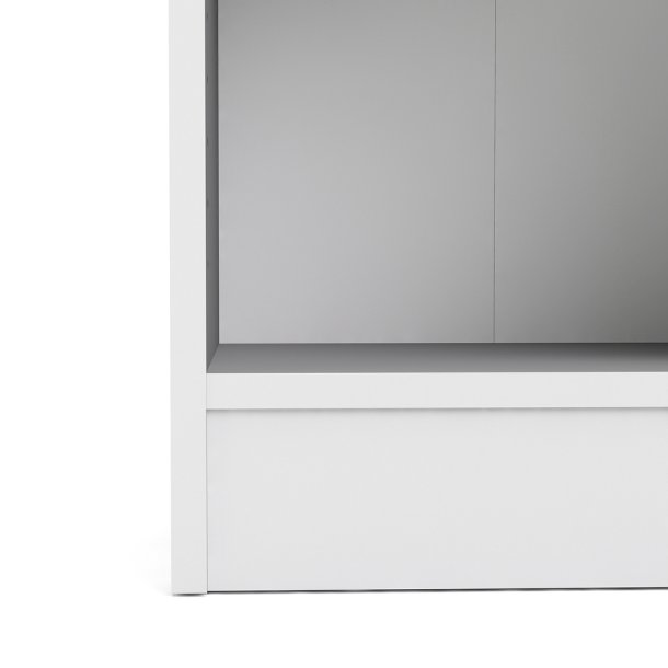 Alfa hvid smal bogreol med 4 hylder 40 x 203 cm 