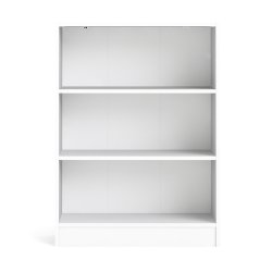 Alfa hvid  bogreol med 2 justerbare hylder 80 cm bred. Produceret i Danmark