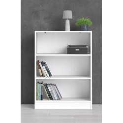 Alfa hvid  bogreol med 2 justerbare hylder 80 cm bred. Produceret i Danmark