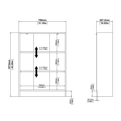 Alfa hvid  bogreol med 2 justerbare hylder 80 cm bred. Produceret i Danmark