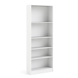 Alfa hvid bred og hj bogreol med 4 hylder 79 x 203 cm 