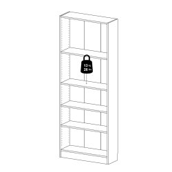 Alfa hvid bred og hj bogreol med 4 hylder 79 x 203 cm 