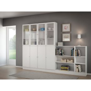 Alfa hvid bogreol opstilling 280 cm bred 