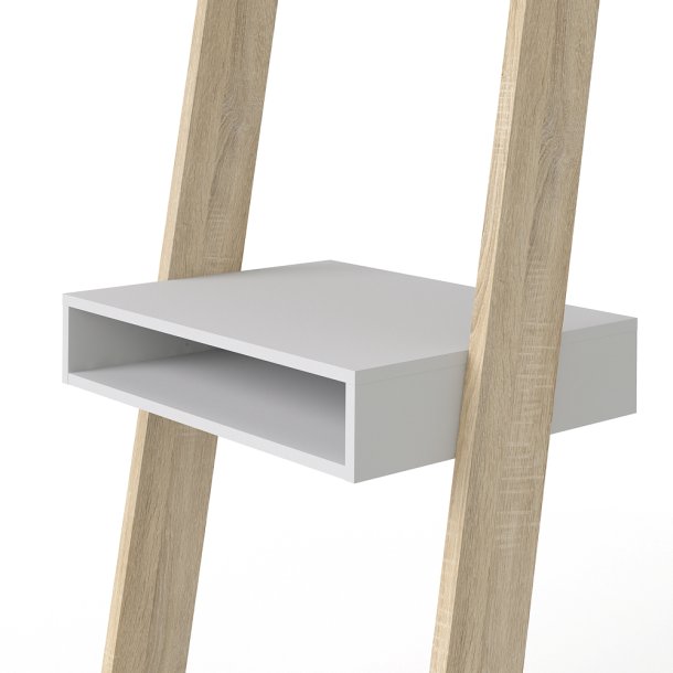 Odense skrivebord 65 cm bredt, hvidt og ege look