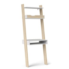 Odense skrivebord 65 cm bredt, hvidt og ege look