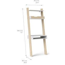 Odense skrivebord 65 cm bredt, hvidt og ege look