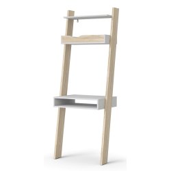 Odense skrivebord 65 cm bredt, hvidt og ege look
