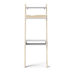 Odense skrivebord 65 cm bredt, hvidt og ege look