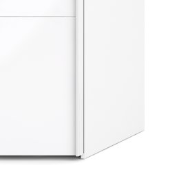 Trend 220 cm hjt, hvidt hjglans garderobeskab 120 cm bredt med 2 skydedre 