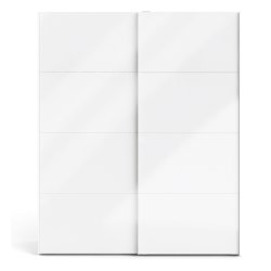 Trend 220 hvidt hjglans garderobeskab 180 cm bredt med 2 skydedre 