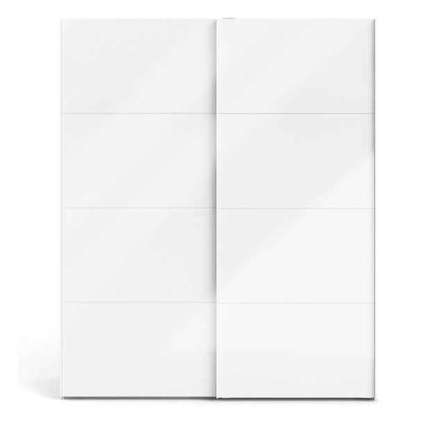 Trend 220 hvidt hjglans garderobeskab 180 cm bredt med 2 skydedre 