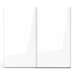 Trend 220 hvidt hjglans garderobeskab 240 cm bredt med 2 skydedre 