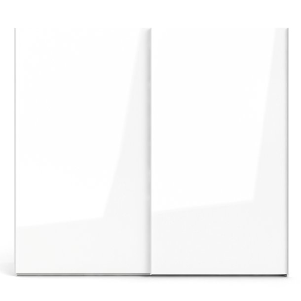 Trend 220 hvidt hjglans garderobeskab 240 cm bredt med 2 skydedre 