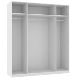 Walk-in 220 Basisskab 200 cm bredt med 3 sektioner hylde og bjlestang.