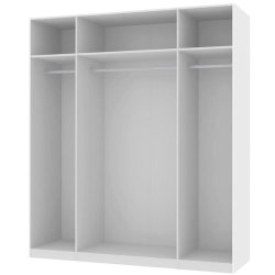 Walk-in 220 Basisskab 200 cm bredt med 3 sektioner hylde og bjlestang.