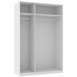 Walk-in 220 Basisskab 150 cm bredt med 1 bred og 1 smal sektion hver med hylde og bjlestang.