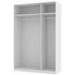 Walk-in 220 Basisskab 150 cm bredt med 1 bred og 1 smal sektion hver med hylde og bjlestang.