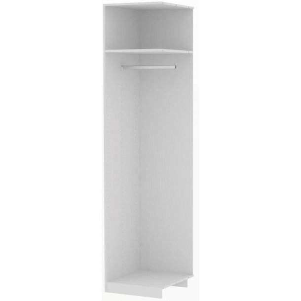 Walk-in 220 tilbygnings modulskab 50 cm bredt med hylde og bjlestang.