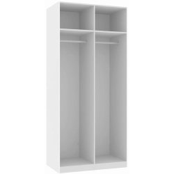 Walk-in 220 Basisskab 100 cm bredt med 2 sektioner med hylde og bjlestang.