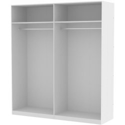 Walk-in 220 Basisskab 200 cm bredt med 2 sektioner med hylde og bjlestang.