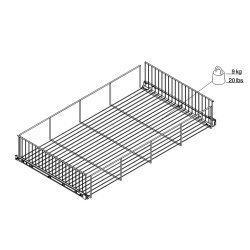 Walk-in 220 trdkurv bredde 100 cm hjde 11 cm i metal.