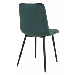 Munkebo spisebordsstol med kraftig polstring i mrkegrn velour stof.