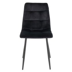 Munkebo spisebordsstol med kraftig polstring i sort velour stof.