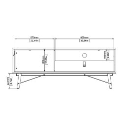 Sor 150 cm TV bord med skab og skuffe - mathvidt