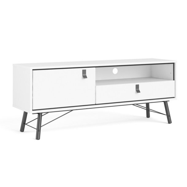 Sor 150 cm TV bord med skab og skuffe - mathvidt