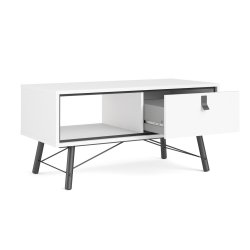 Sor 100 cm sofabord med 1 skuffe, mathvid