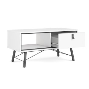 Sor 100 cm sofabord med 1 skuffe, mathvid