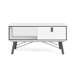 Sor 100 cm sofabord med 1 skuffe, mathvid