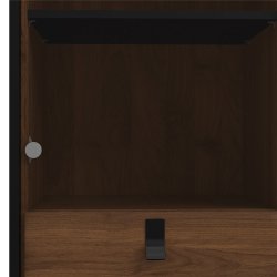 Sor Vitrine matsort/valnd 100 cm med 2 skabe og skuffe