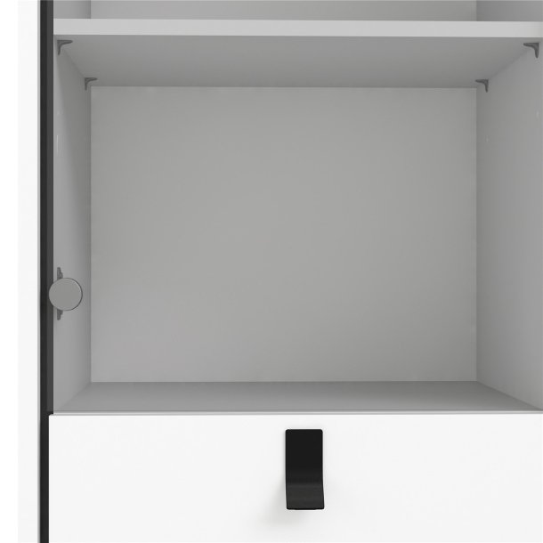 Sor Vitrine mathvid 100 cm med 2 skabe og skuffe