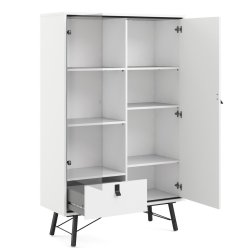 Sor Vitrine mathvid 100 cm med 2 skabe og skuffe