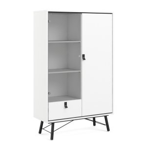 Sor Vitrine mathvid 100 cm med 2 skabe og skuffe