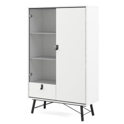 Sor Vitrine mathvid 100 cm med 2 skabe og skuffe