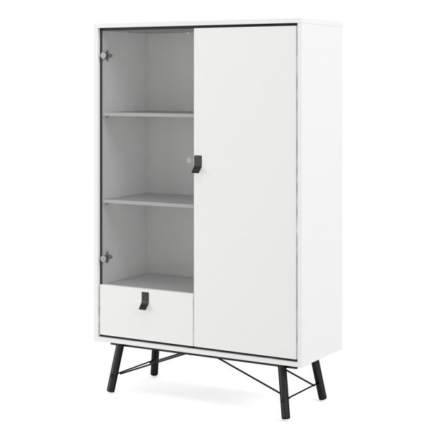 Sor Vitrine mathvid 100 cm med 2 skabe og skuffe