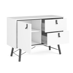 Sor sknk, 100 cm mathvid med skab og to skuffer.