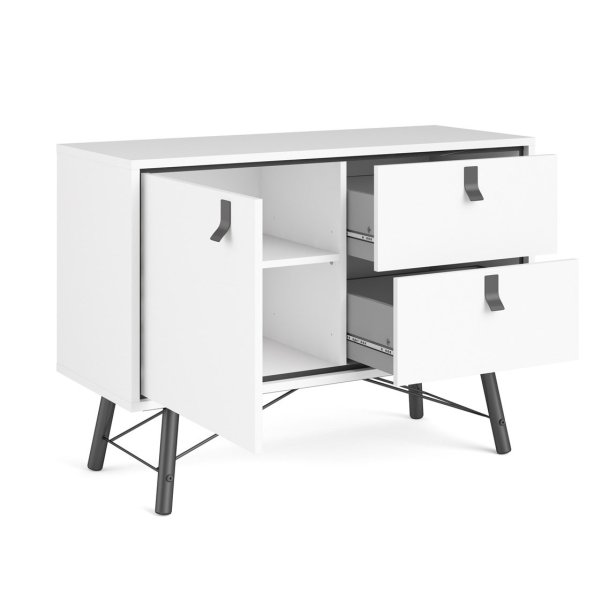 Sor sknk, 100 cm mathvid med skab og to skuffer.