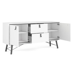 Sor bred sknk, 150 cm mathvid med to skabe og to skuffer.