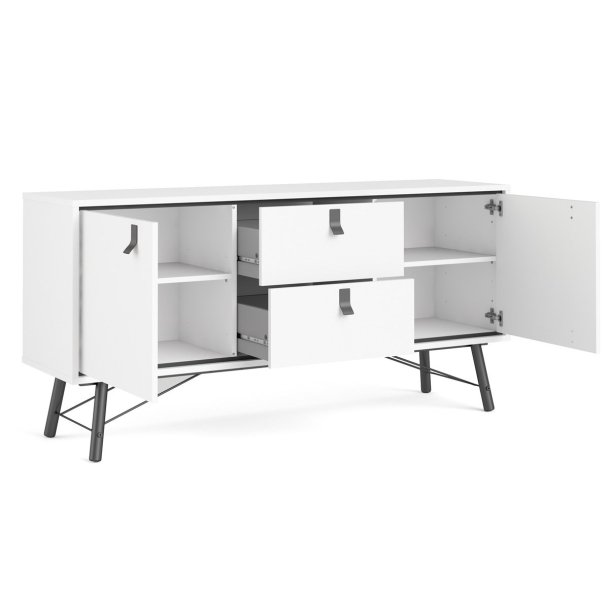 Sor bred sknk, 150 cm mathvid med to skabe og to skuffer.