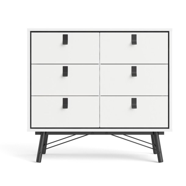 Sor kommode, 100 cm mathvid med 6 skuffer