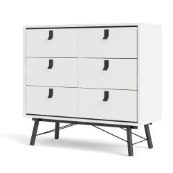 Sor kommode, 100 cm mathvid med 6 skuffer