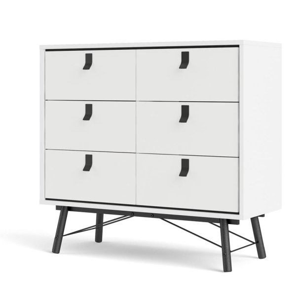 Sor kommode, 100 cm mathvid med 6 skuffer