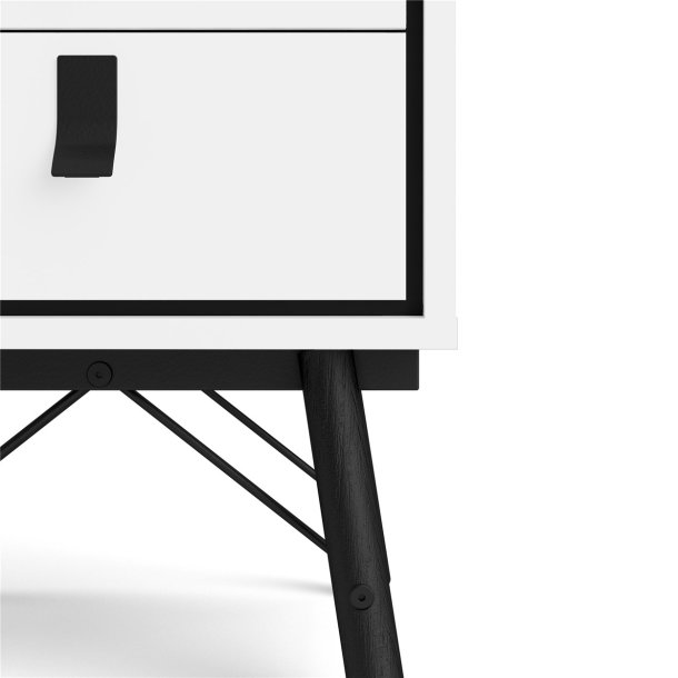 Sor natbord med 2 skuffer, mathvid look