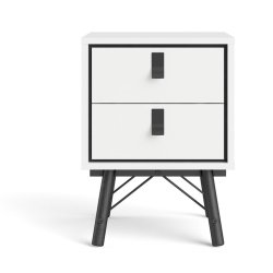 Sor natbord med 2 skuffer, mathvid look