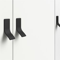 Sor garderobeskab 150 cm bredt, 3 skabe og 3 skuffer, mathvid look